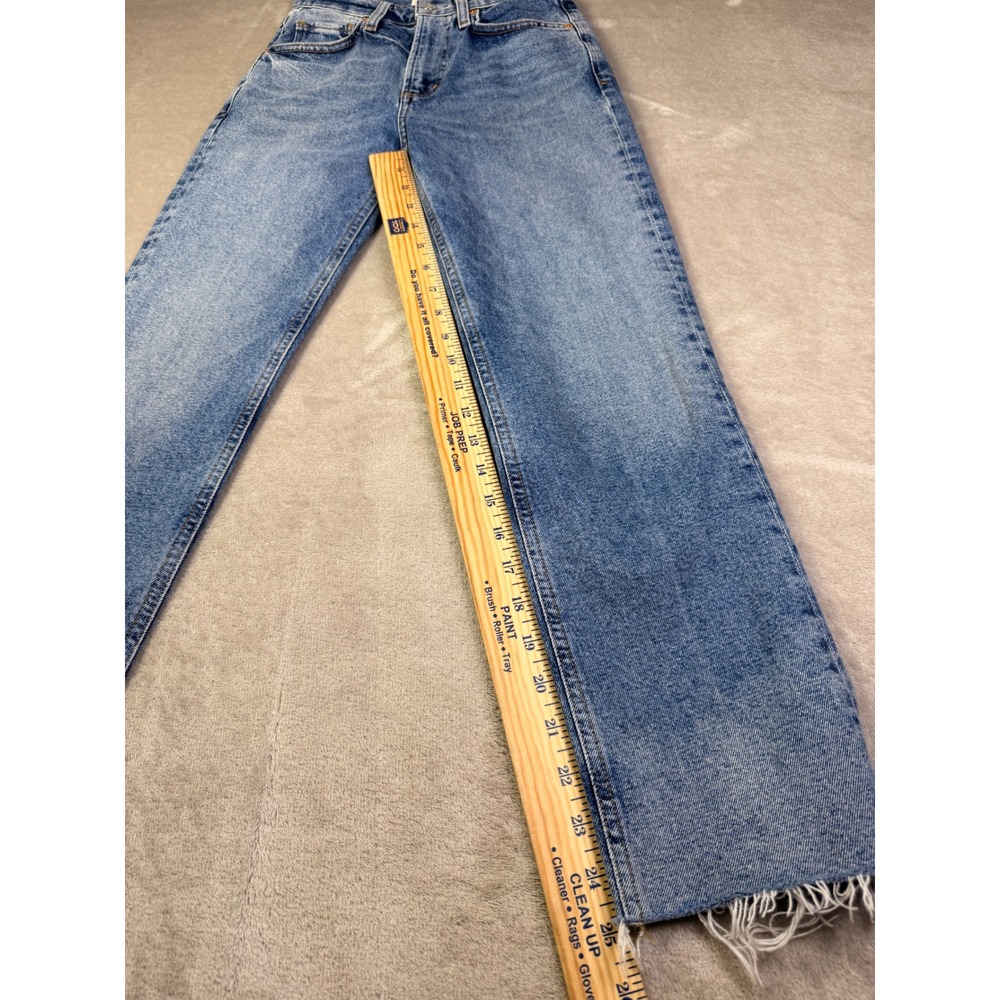 Citizens of Humanity Size 23 Daphne Crop High Rise Straight Leg Jeans Blue Denim - Picture 9 of 11